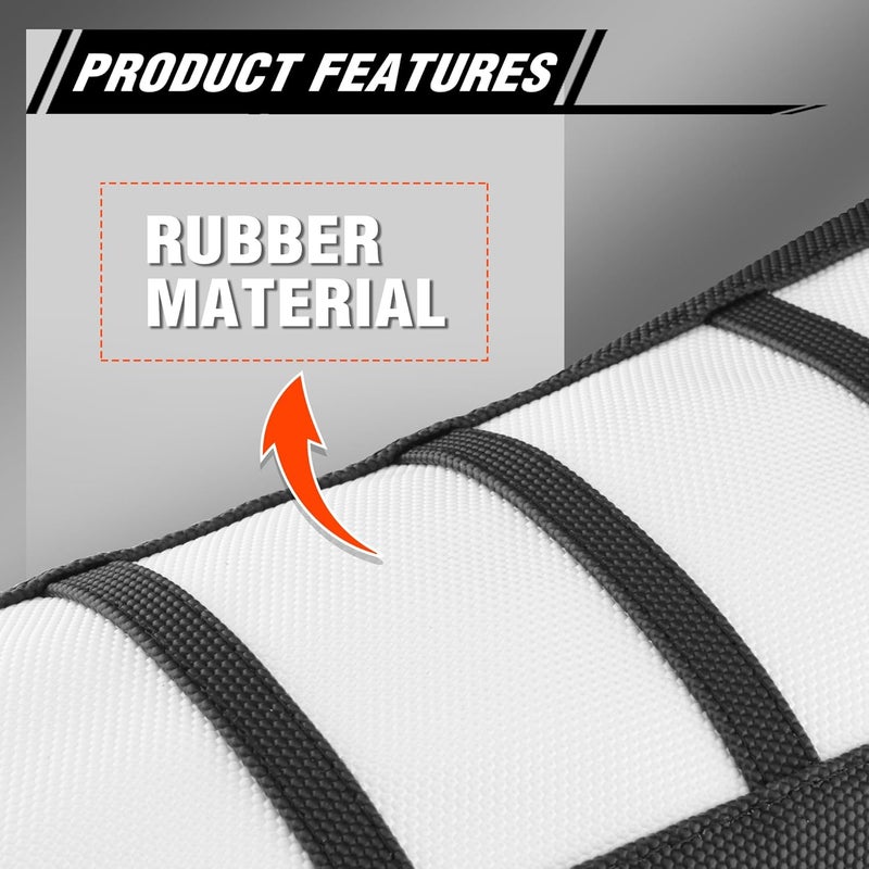 fewfuss Gripper Rubber Dirt Bike Seat Cover - Universal Soft Seat Cover for Most Dirt Bike Motorcycle White - Image 2